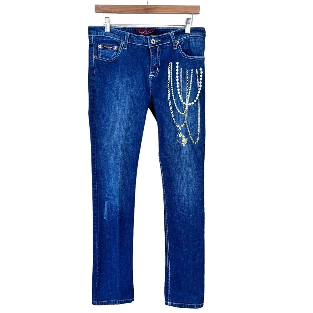 Baby Phat Y2K Embellished Bow Pocket Jeans